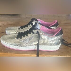 Golden Goose Women's Metallic Gold and Pink Sneakers